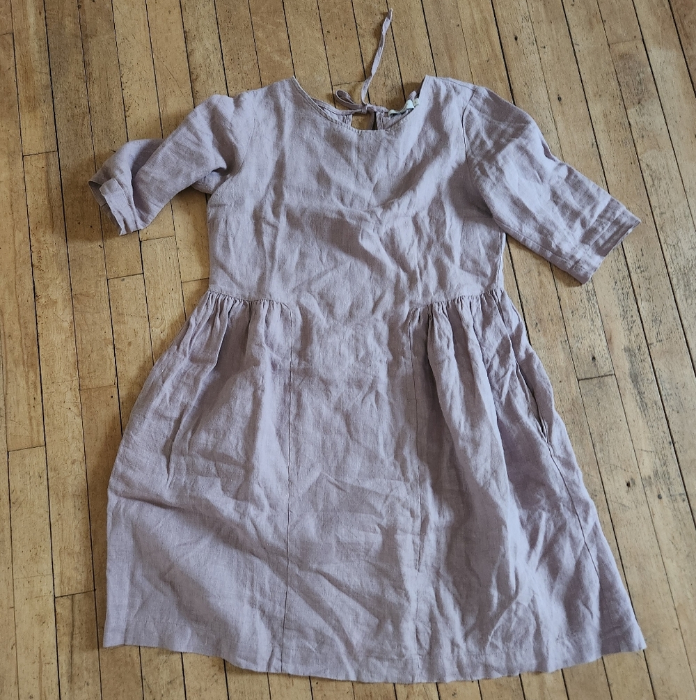 magic linen shift dress with pockets medium